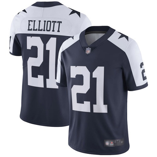 Men Dallas Cowboys Limited Navy Blue Ezekiel Elliott Alternate #21 Vapor Untouchable Throwback NFL Jersey->dallas cowboys->NFL Jersey